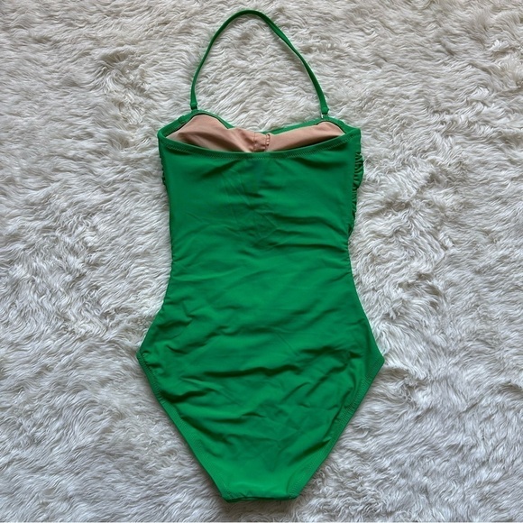 J. Crew Factory Swimsuit Strapless One-Piece Vintage Kelly Green XXS NWT New - Picture 4 of 12